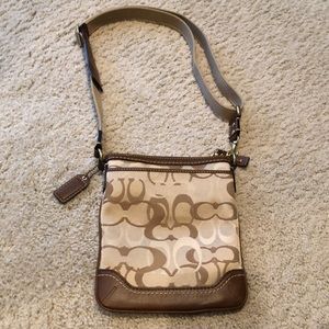 Brown/Tan Coach Crossbody Bag - Like New